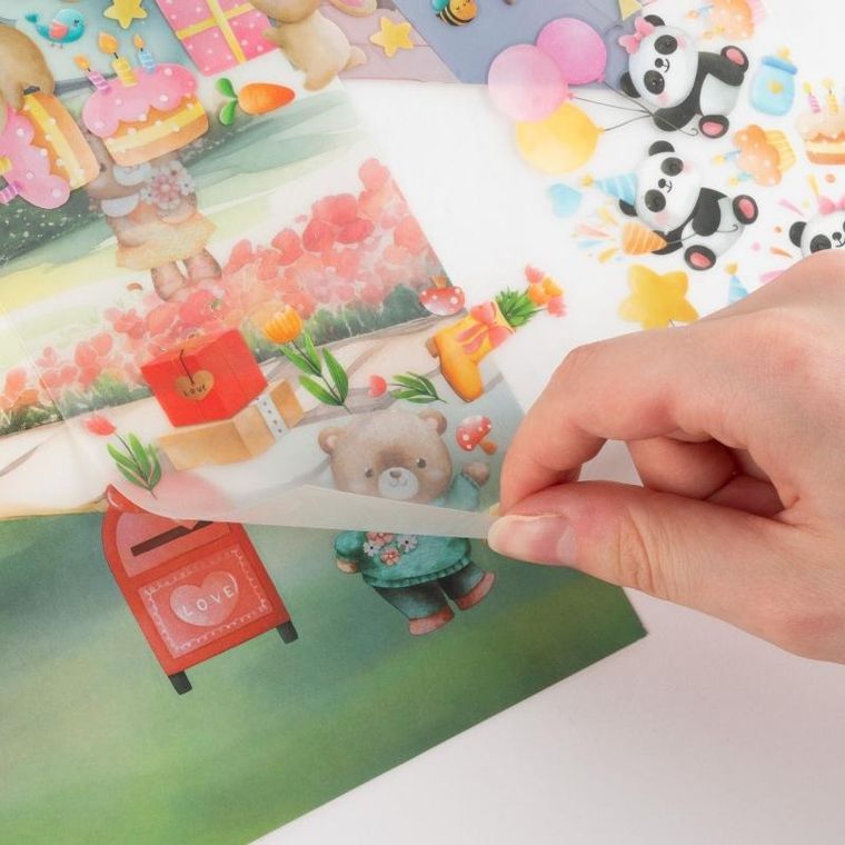 Kidea, kalkomania, zestaw kreatywny, misie