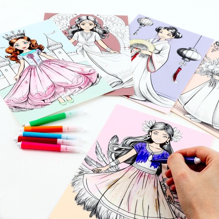 Kidea, Kolorowanka, Plansze Beauty, 5 obrazków