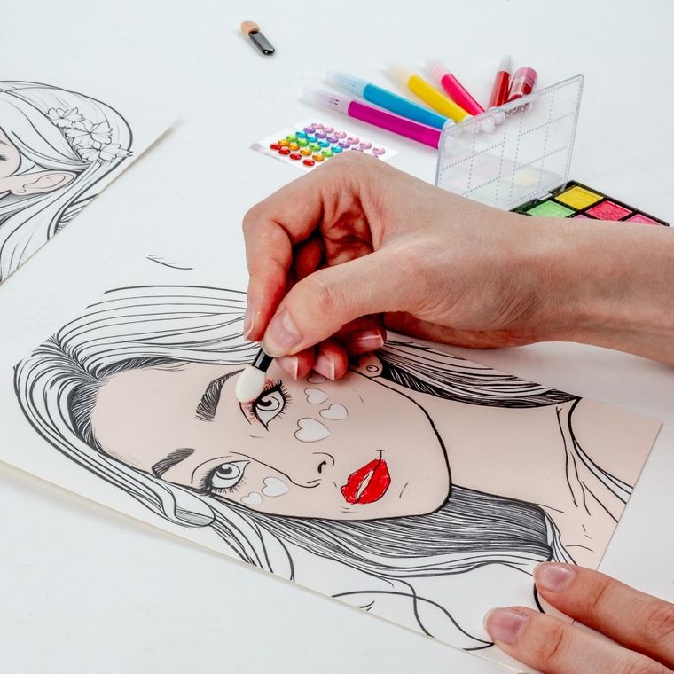 Kidea, Kolorowanka, Plansze Make-up, 5 obrazków