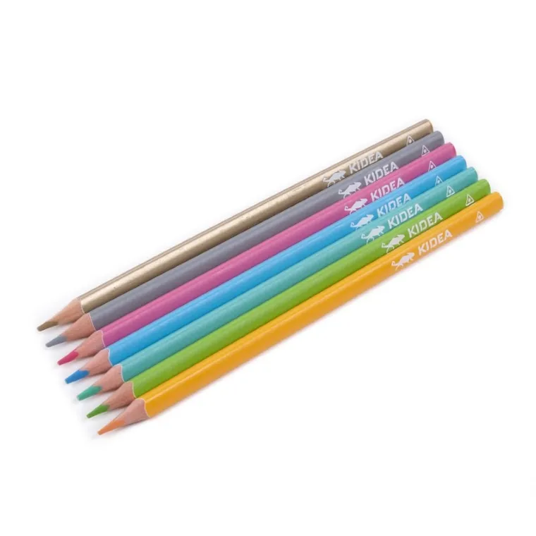 Kidea, kredki ołówkowe trójkątne, w metalowym pudełku, pastelowe, 36 kolorów