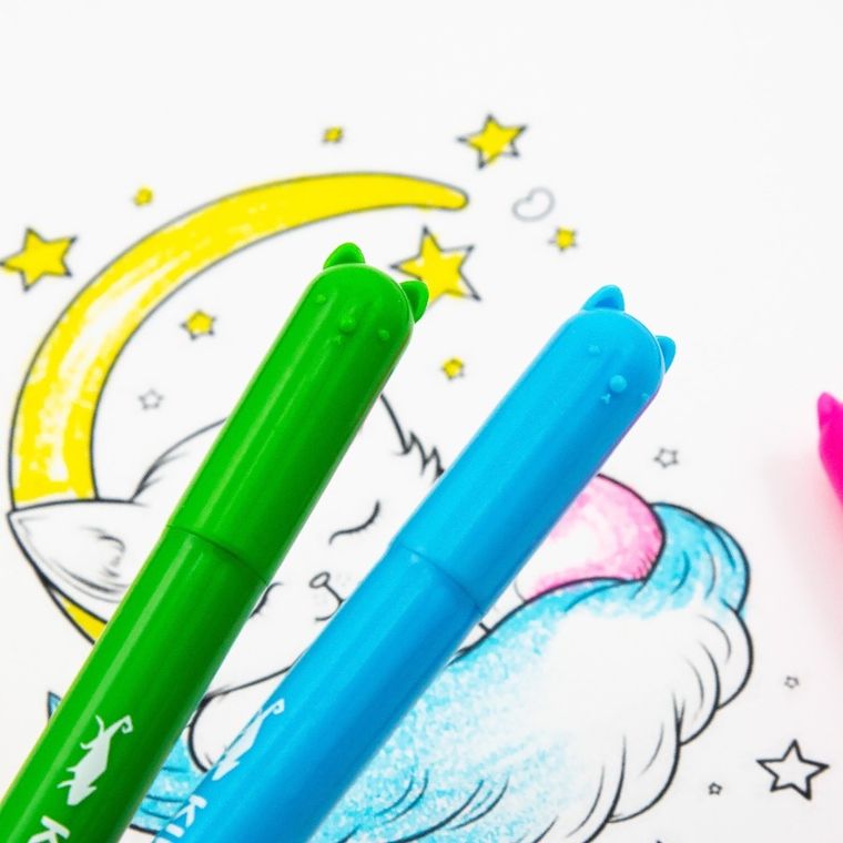 Kidea, kredki żelowe, kotki, 8 kolorów