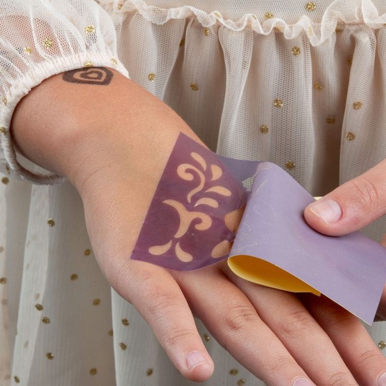 Kidea, markery brokatowe do tatuażu z szablonami, 3 kolory