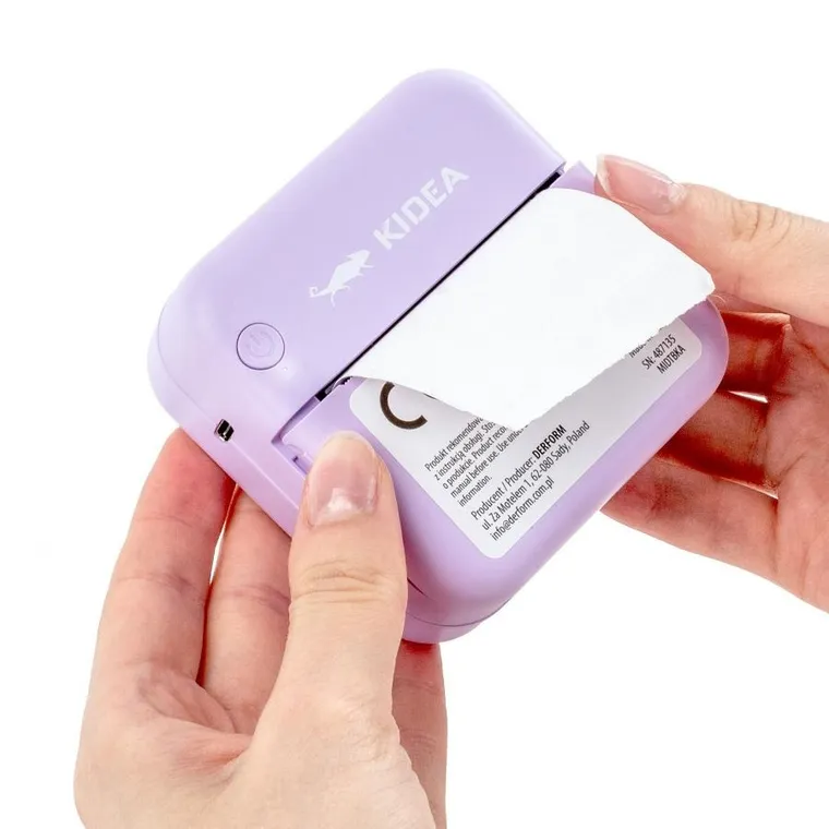 Kidea, Mini drukarka termicz bluetooth, fioletowa