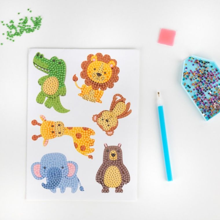 Kidea, naklejki diamentowe, ZOO