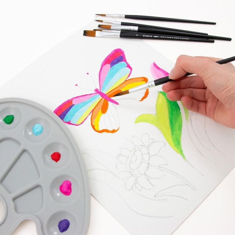 Kidea, paleta z pędzlami, 7 elementów