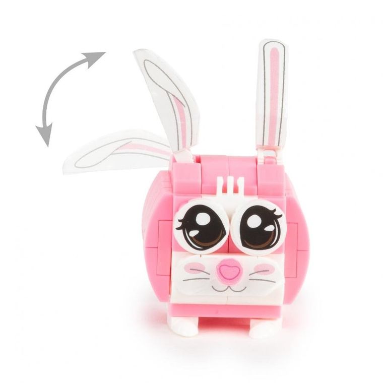 Kidea, Snapets, klocki, różowy królik, 75 elementów