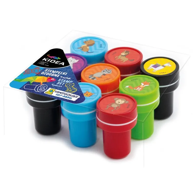 Kidea, stempelki ozdobne samotuszujące, 9 szt.
