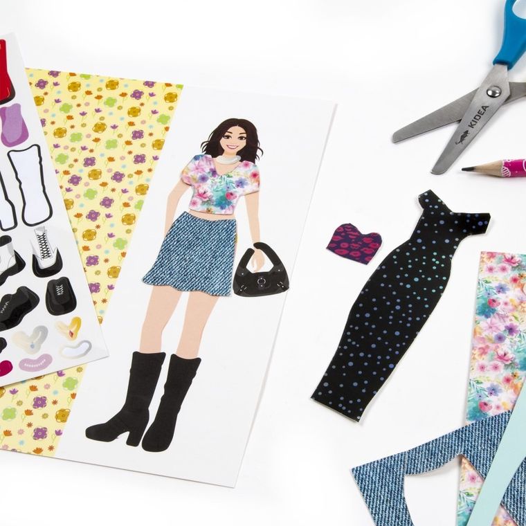 Kidea, zestaw, projektantka z szablonami, 10 arkuszy