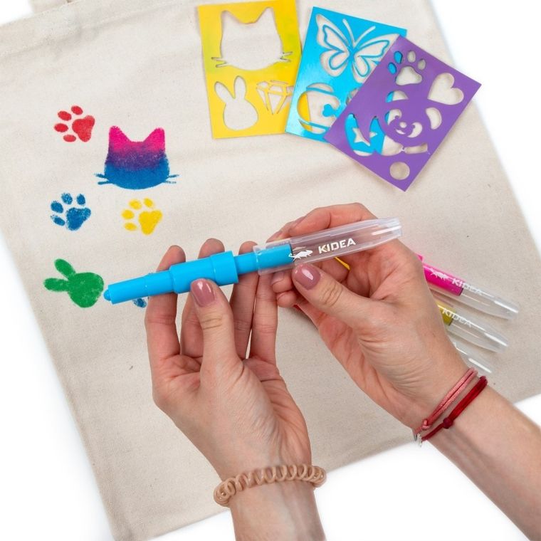 Kidea, Zwierzaki, markery do tkanin w sprayu, 5 szt.