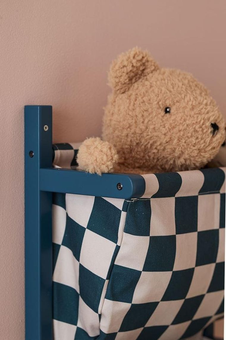Kids Concept, Circus, półka ścienna materiałowa w szachownicę, check teal