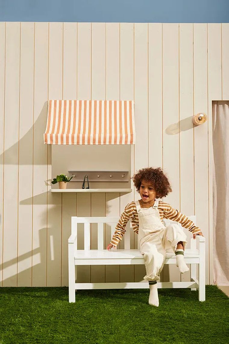 Kid's Concept, drewniany zestaw ogrodowy: sofa i stolik