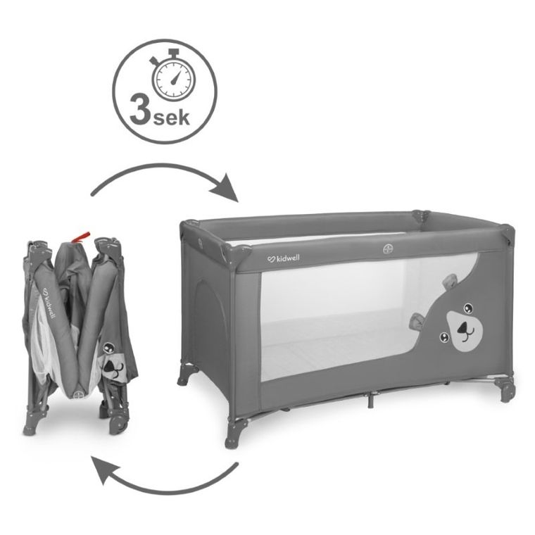 Kidwell, Blissy Duo, łóżeczko turystyczne, Gray