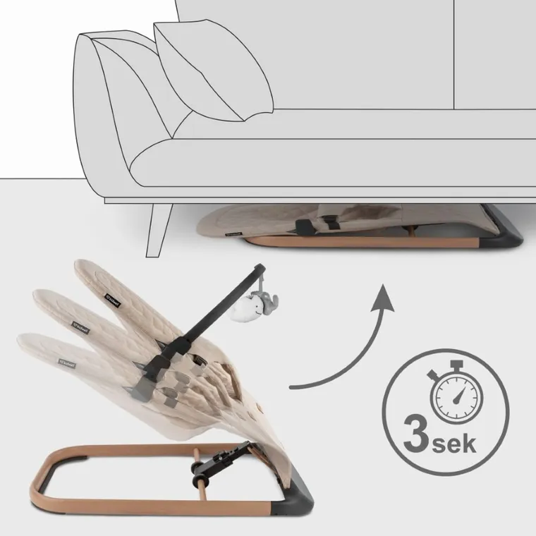 Kidwell, Laro, leżaczek bujaczek, Beige Wooden