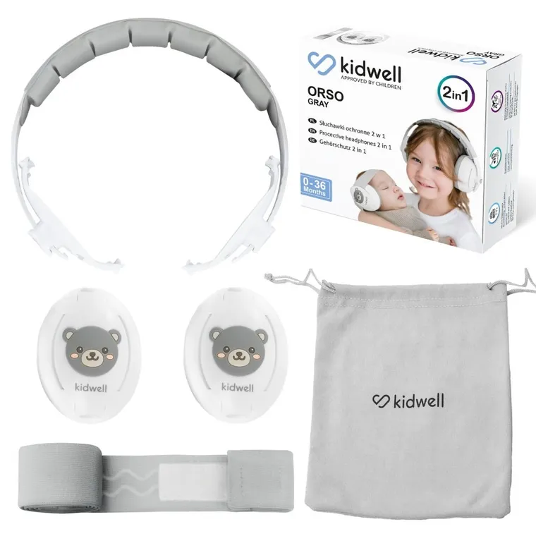 Kidwell, Orso, słuchawki wygłuszające 2w1, gray