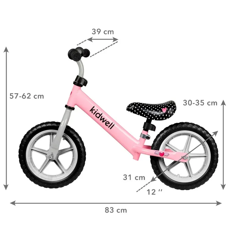 Kidwell, Rebel, rowerek biegowy, różowy