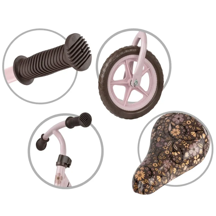 Kidwell, Rebel, rowerek biegowy, różowy w kwiatki