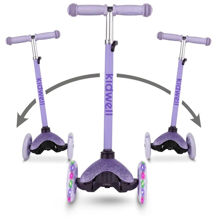 Kidwell, Uno, hulajnoga 3-kołowa LED, balansowa, fioletowa
