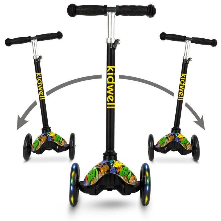 Kidwell, Uno, hulajnoga 3-kołowa LED, balansowa, kolorowa