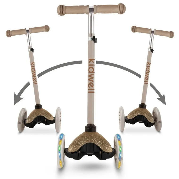 Kidwell, Uno, hulajnoga 3-kołowa LED, balansowa, złota