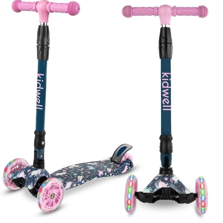 Kidwell, Vento, hulajnoga 3-kołowa, balansowa, niebieska w jednorożce