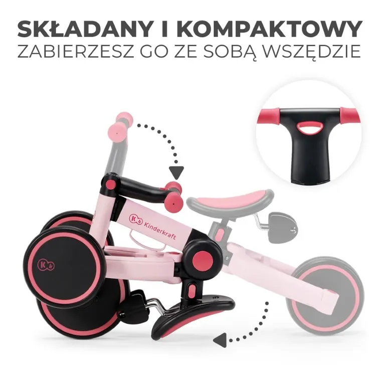 Kinderkraft, 4Trike, rowerek trójkołowy, Candy Pink