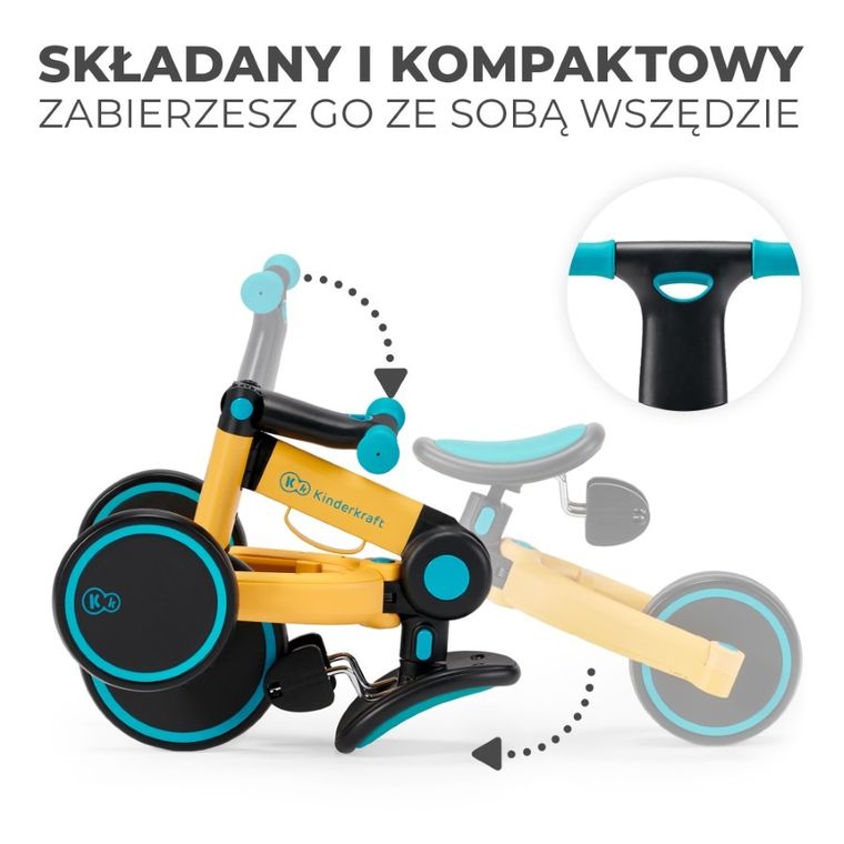 Kinderkraft, 4Trike, rowerek trójkołowy, Primrose Yellow