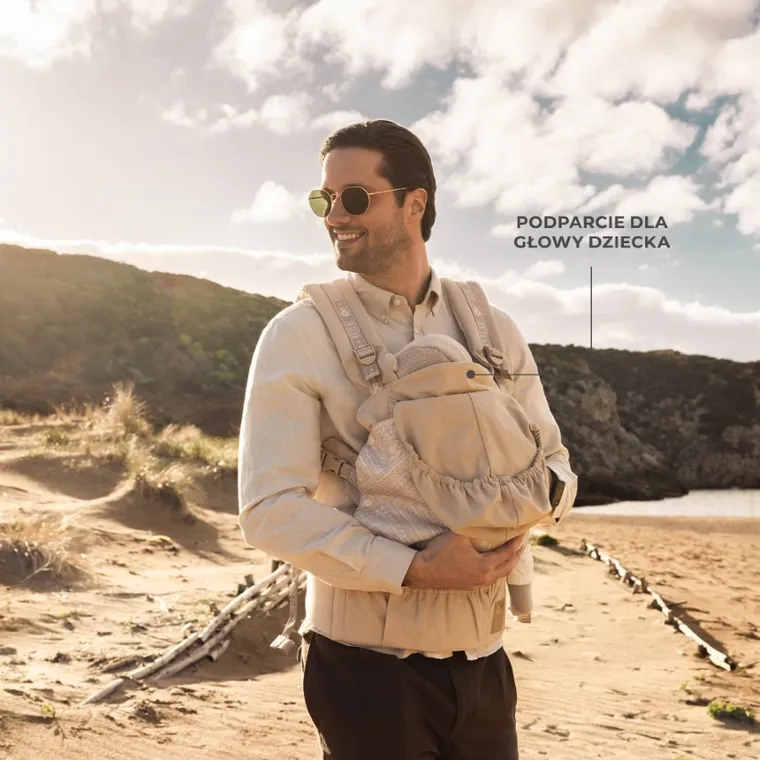 Kinderkraft, Bizuu, Huggy, nosidełko ergonomiczne, Dune Whisper