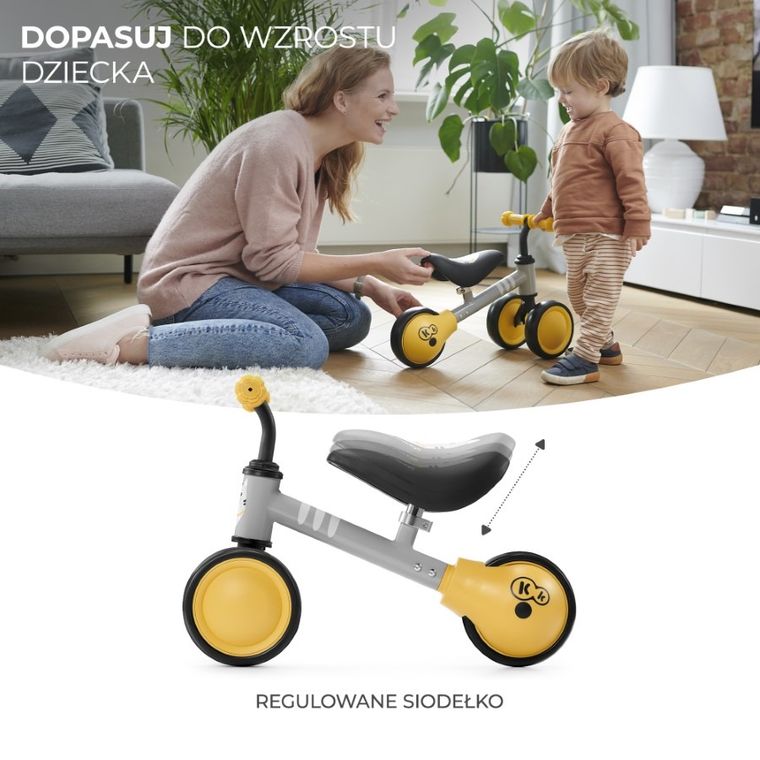 Kinderkraft, Cutie, rowerek biegowy, żółty