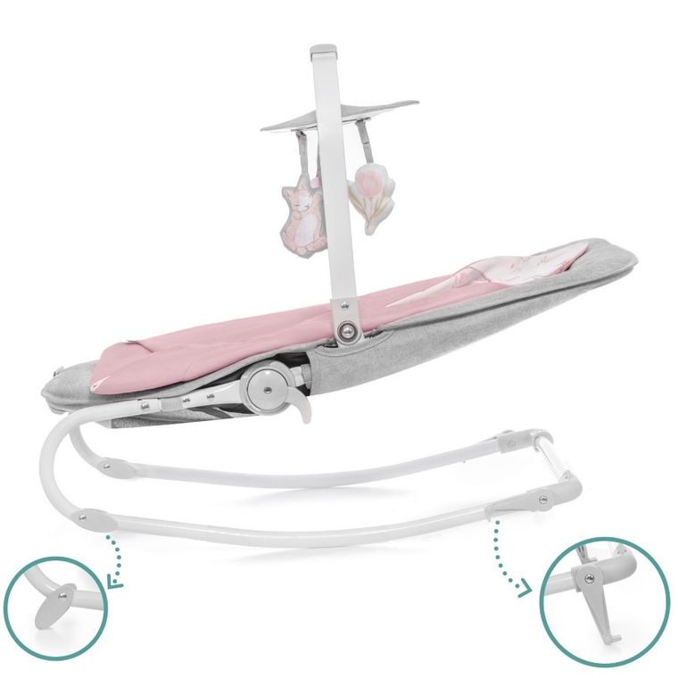 Kinderkraft, Felio, leżaczek 3w1, Peony Rose