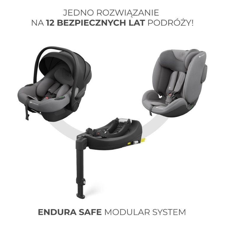 Kinderkraft, I-Lite, fotelik samochodowy + baza Endura Safe Fx, 40-87 cm, grey