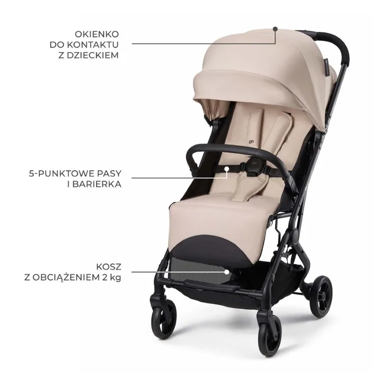 Kinderkraft, Indy 3, wózek spacerowy, misty beige