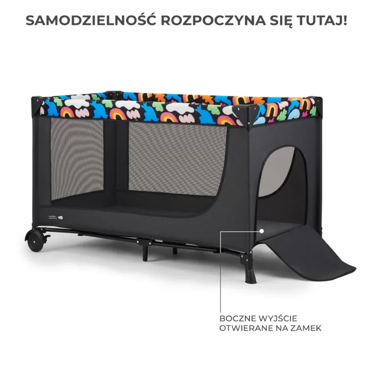Kinderkraft, Joy 2, Happy Shapes, łóżeczko turystyczne