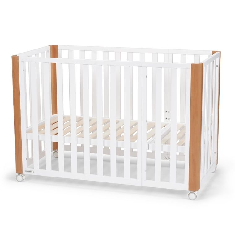 Kinderkraft, Koya, łóżeczko niemowlęce z funkcją kojca + materac, White