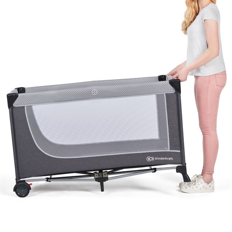 Kinderkraft, Leody, łóżeczko turystyczne z akcesoriami, Grey