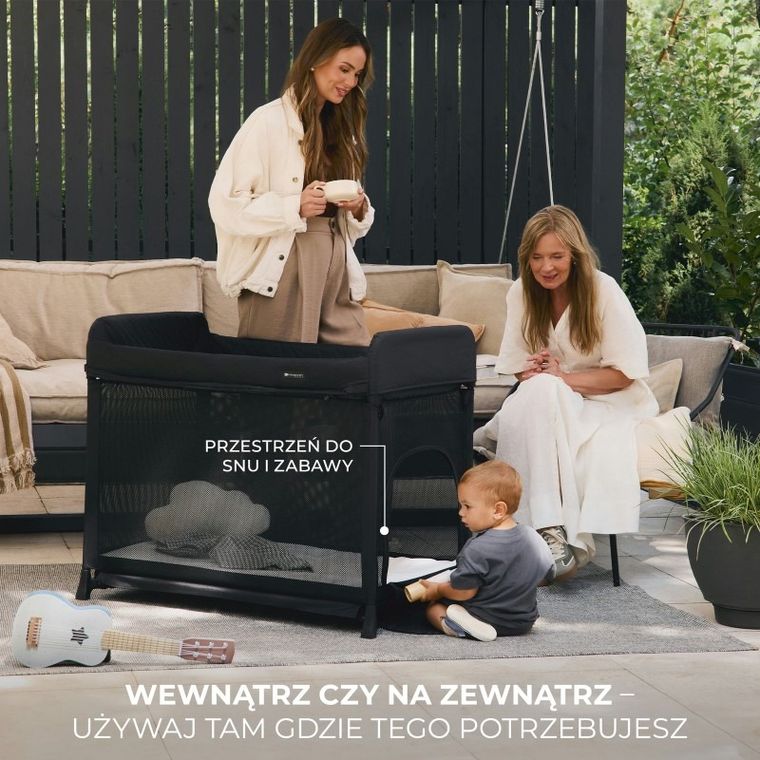 Kinderkraft, Moon Dream, łóżeczko turystyczne, Black