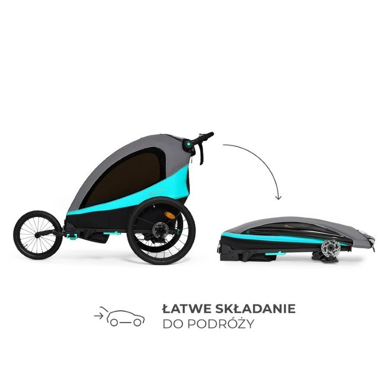 Kinderkraft, Nava, przyczepka rowerowa, wózek, hawaiian blue