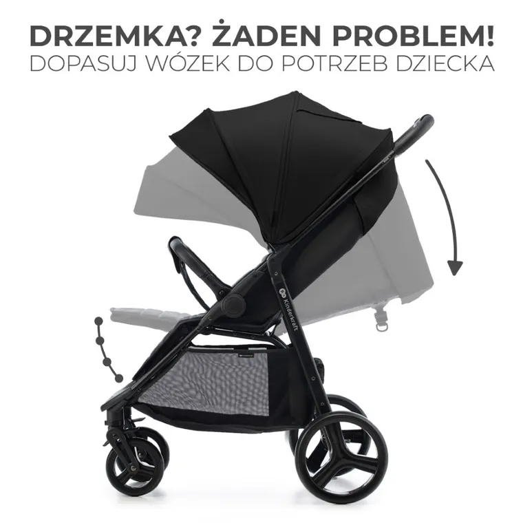 Kinderkraft, Rine, wózek spacerowy, Classic Black