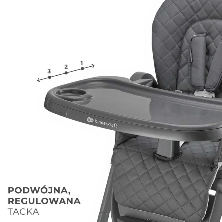 Kinderkraft, Tulo, krzesełko do karmienia, grey