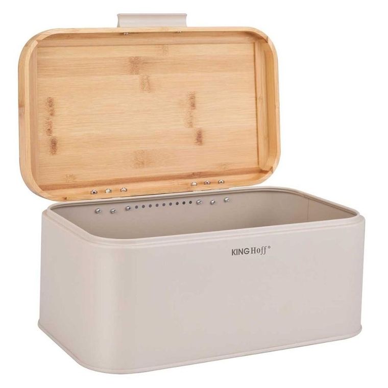 Kinghoff, chlebak z bambusową pokrywą, stalowy, kh-1928