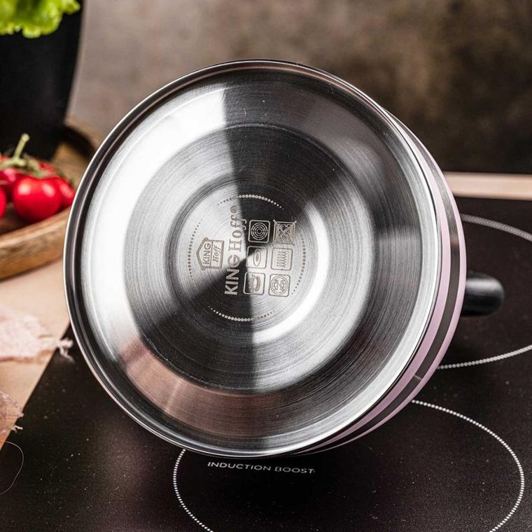 Kinghoff, czajnik, 1.8l z gwizdkiem, różowy