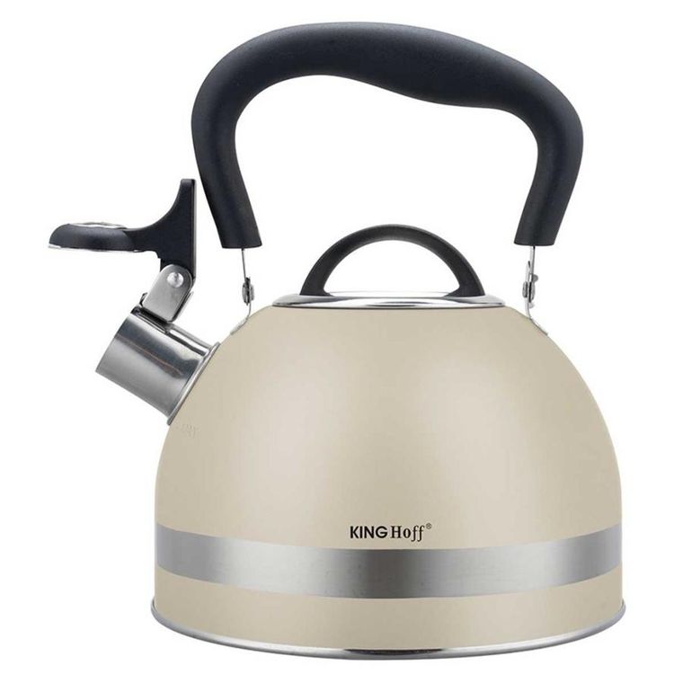 Kinghoff, czajnik z gwizdkiem, beżowy, 1,8l