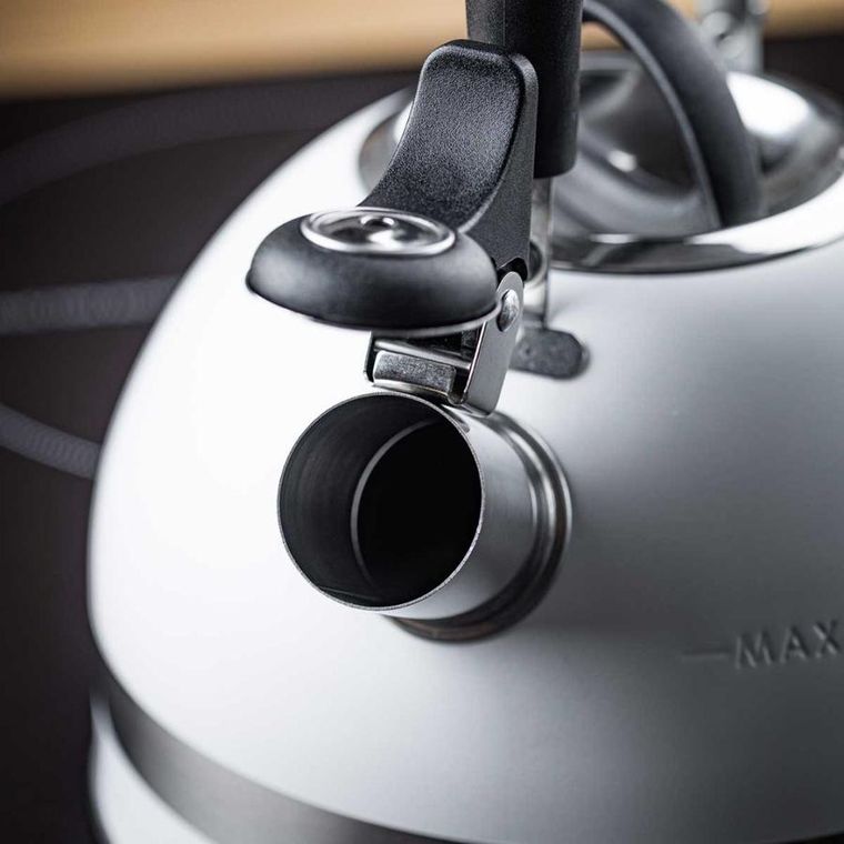 Kinghoff, czajnik z gwizdkiem, biały, 1,8l