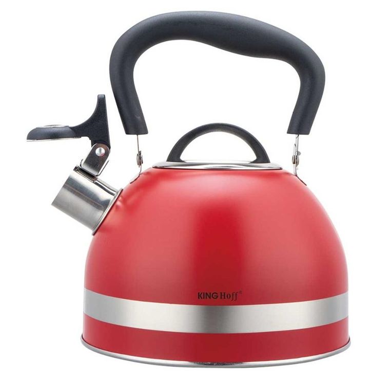 Kinghoff, czajnik z gwizdkiem, czerwony, 1,8l