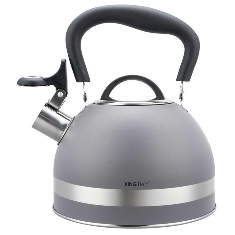 Kinghoff, czajnik z gwizdkiem, szary, 1,8l