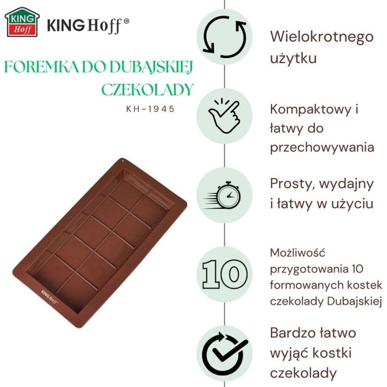 Kinghoff, forma silikonowa do czekolady dubajskiej, KH-1945