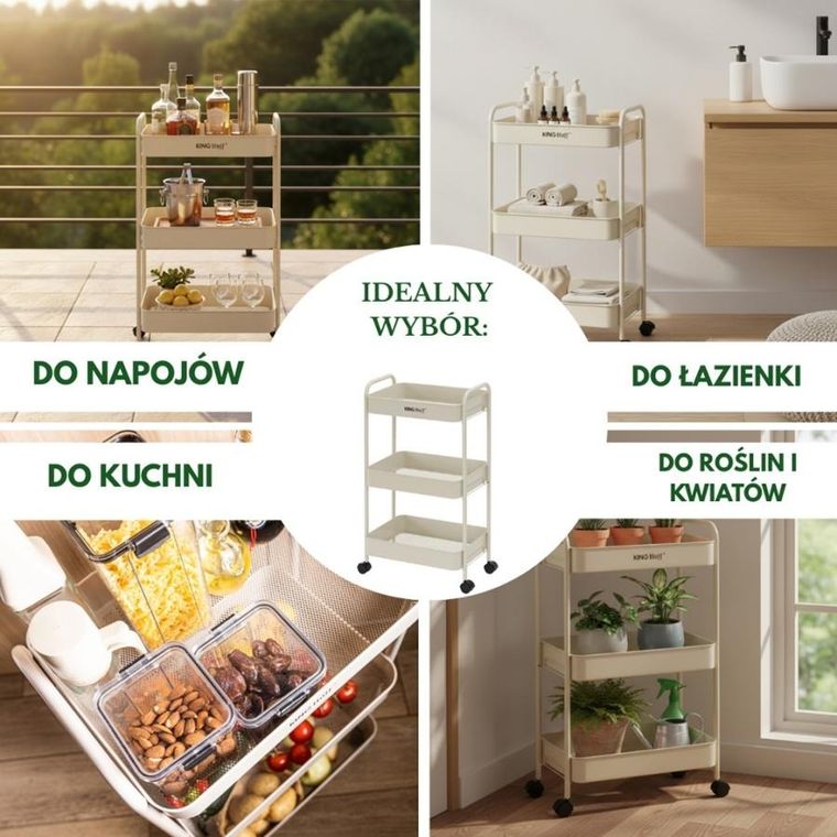 Kinghoff, mobilny barek, regał wielofunkcyjny, kh-1943