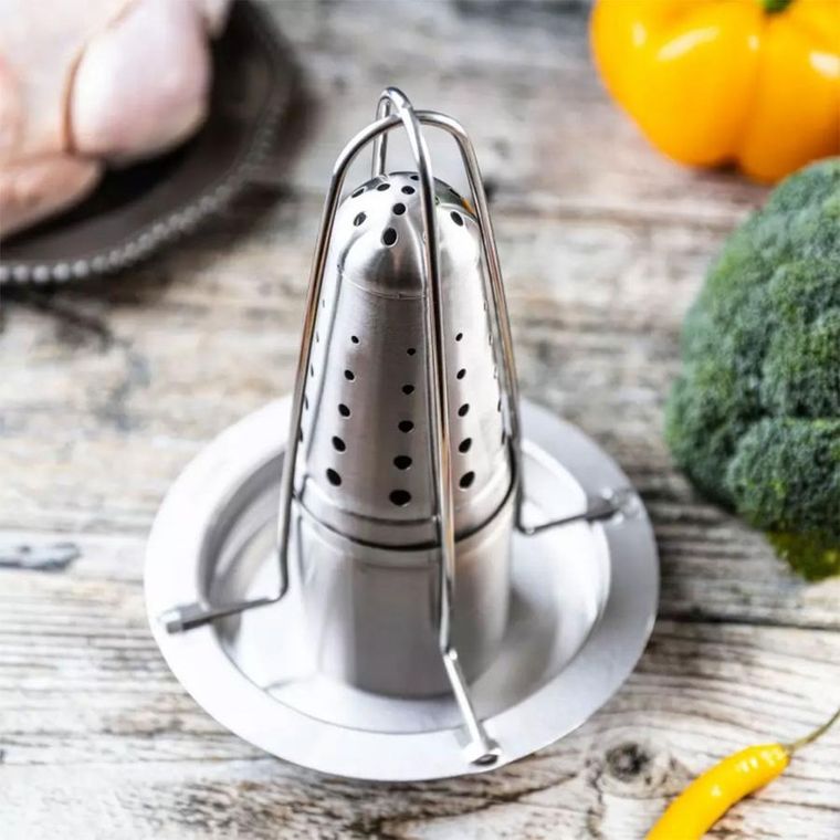 Kinghoff, stojak do pieczenia kurczaka z ociekaczem i aromatyzerem