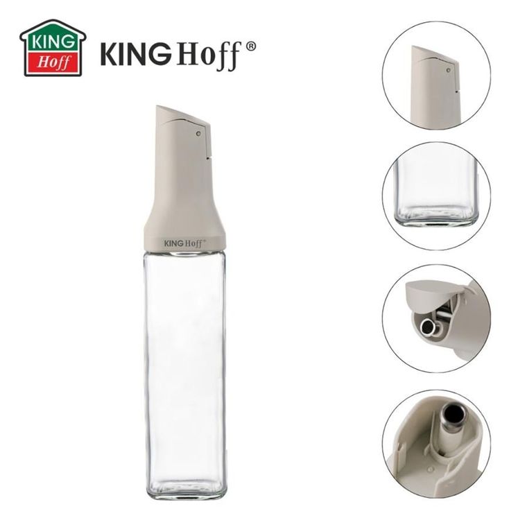 Kinghoff, szklana butelka z nalewakiem do octu i oliwy, 500 ml, kh-2004