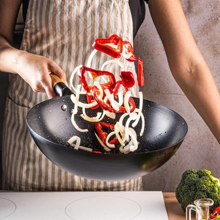 Kinghoff, wok z pokrywą, z powłoką marmurkową, 30 cm, kh-1984