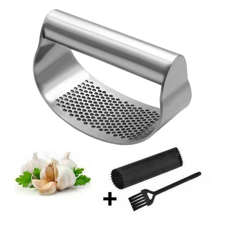Kinghoff, zestaw do obierania i wyciskania czosnku